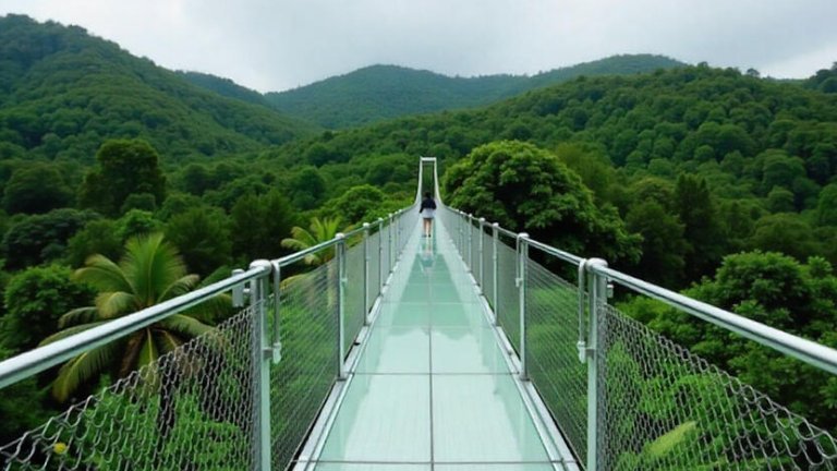 Akkulam Glass Bridge over the forest valley